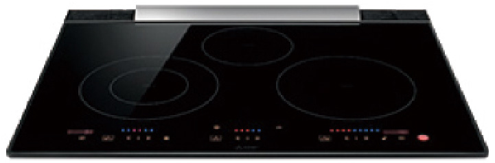 MITSUBISHI 3口IHクッキングヒーター 魚焼きグリルなし ガラストップ（ブラック）の画像