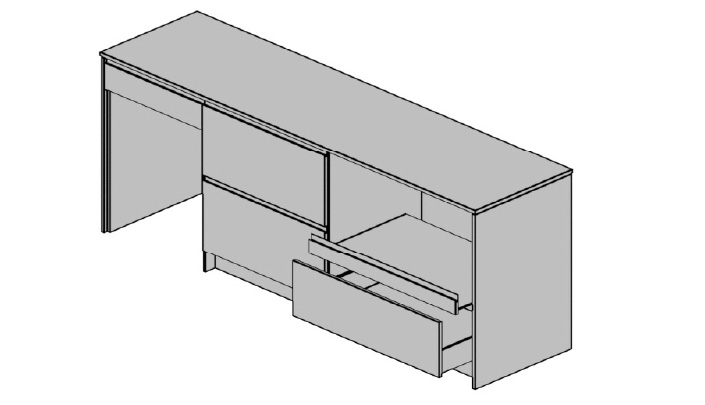 家電収納＋ダストスペース＋引出し