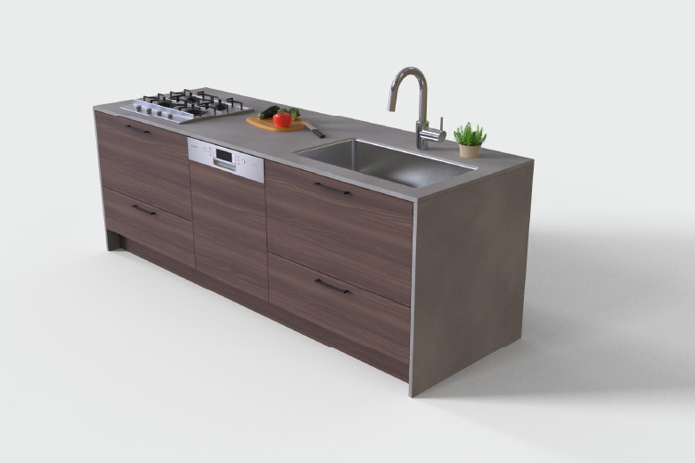 Earthカラーのキッチン