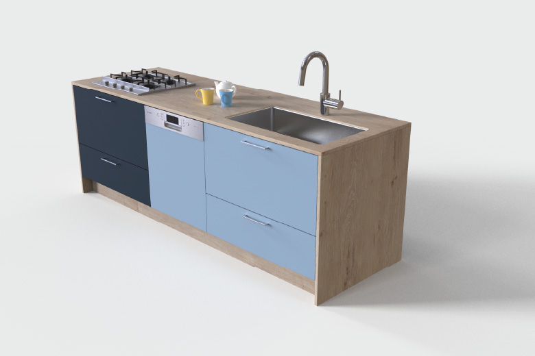 Helsinkiカラーのキッチン