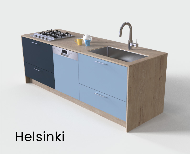 helsinkiカラーのキッチン