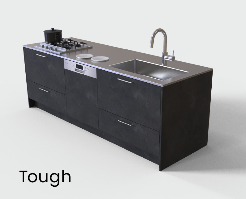 toughカラーのキッチン